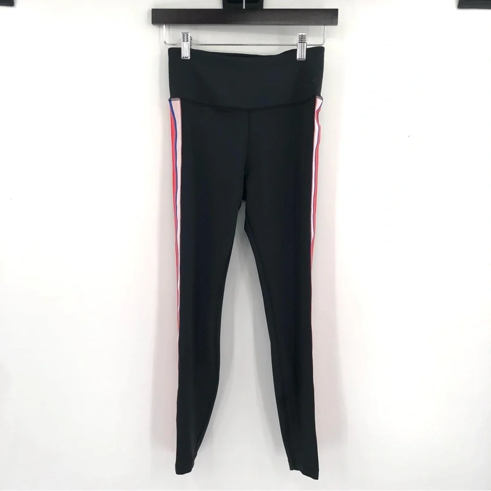 NIKE Power Victory 7/8 Training Leggings Side Stripe Black Active Dri-Fit Pant S